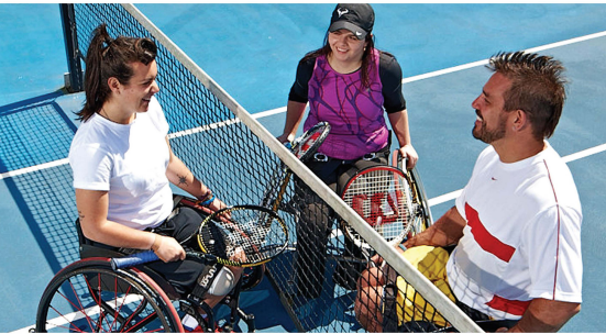 wheelchair tennis at net
